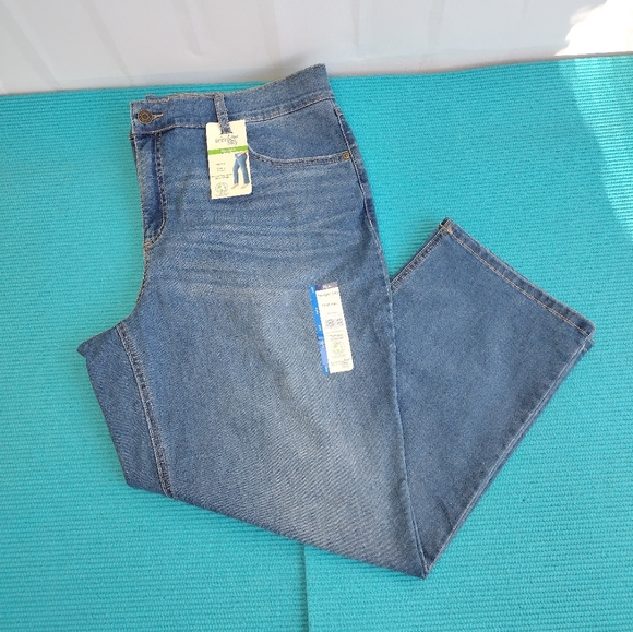 Terra & Sky Women's Tummy Control High Rise Straight Jeans 20WP - Picture 1 of 9